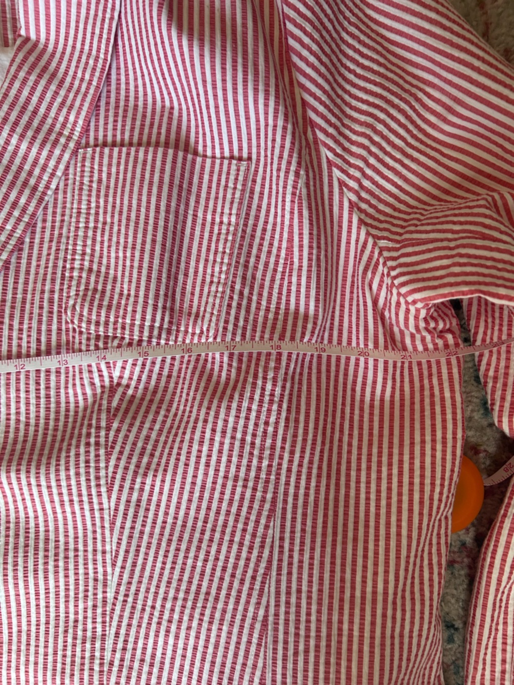 Talbots Pink and White Striped Cotton Blazer - Picture 9 of 10